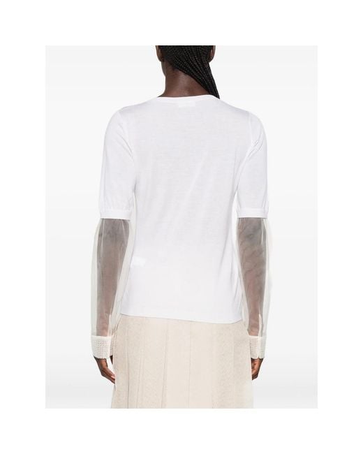 Fabiana Filippi White Long-Sleeve T-Shirt