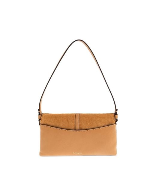 Kate Spade Brown Small Loop Suede-Panelled Knotted Shoulder Bag
