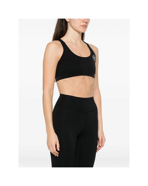Sporty & Rich Black Srhwc Logo Cropped Sports Bra