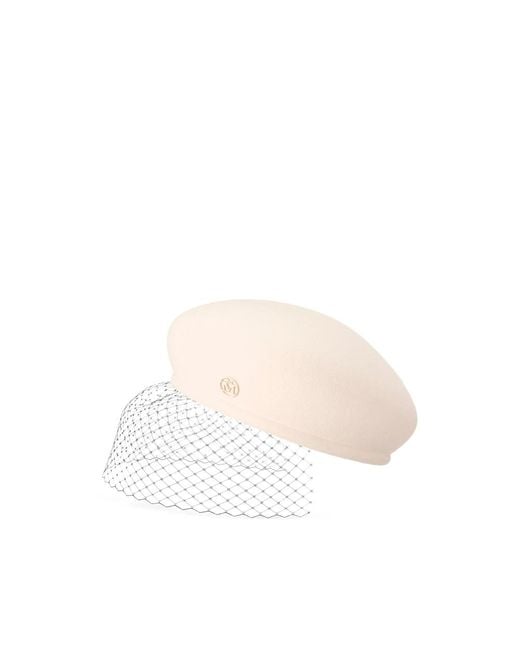 Maison Michel Natural New Bonnie Veiled Beret