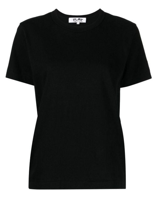 COMME DES GARÇONS PLAY Black Logo-Patch Cotton T-Shirt