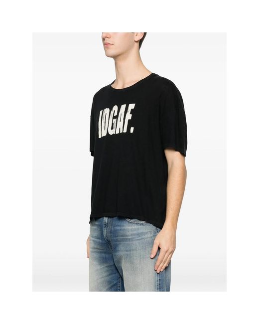 R13 Black I Don'T Give A F Graphic-Print T-Shirt for men