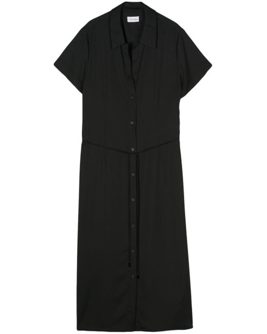 Calvin Klein Black Recycled Cdc Midi Shirt Dress