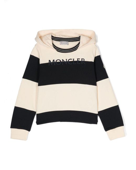 Moncler Black Striped Cotton Hoodie