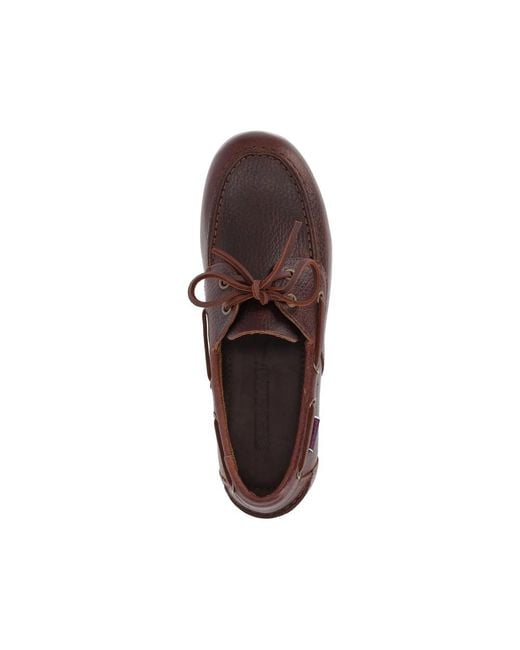 Sebago Brown Lace-Up Leather Loafers