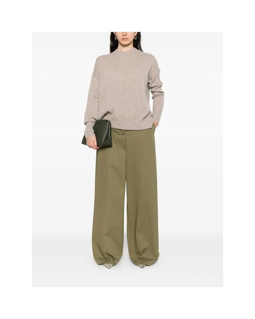 Allude Brown Long-Sleeve Cashmere Sweater