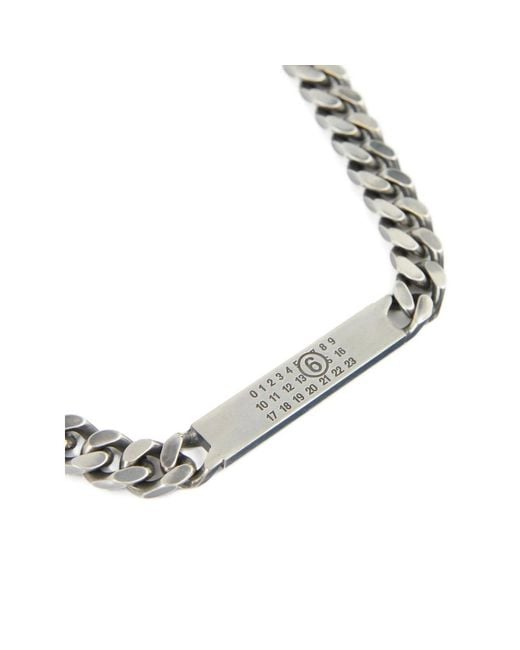 MM6 by Maison Margiela Metallic Logo Necklace for men