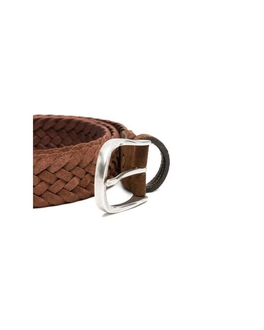 Eraldo Brown Braided Suede Belt for men