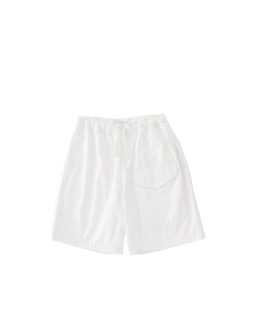 Studio Nicholson White Ikaria Flap-Pocket Drawstring Shorts for men