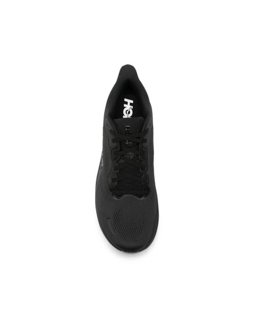 Hoka One One Black Clifton 11 Lace-Up Fastening Sneakers for men