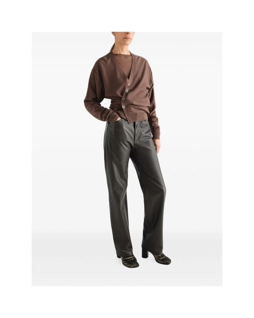 Lemaire Brown Relaxed Twisted Cardigan for men