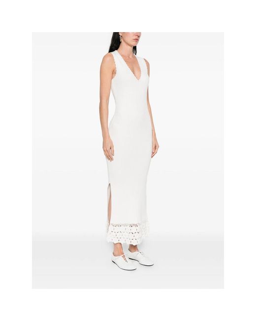 Ganni White Neutrals Dresses