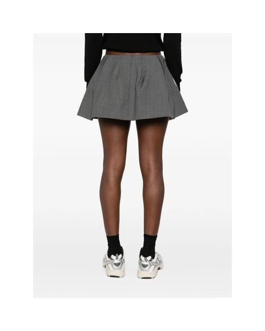 ShuShu/Tong Gray Pleated Mini Skirt