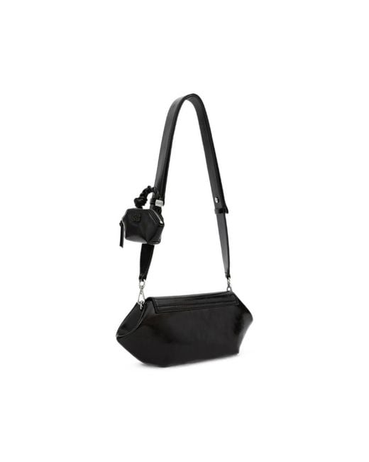 Ganni Black Bou Bag East/West Shine