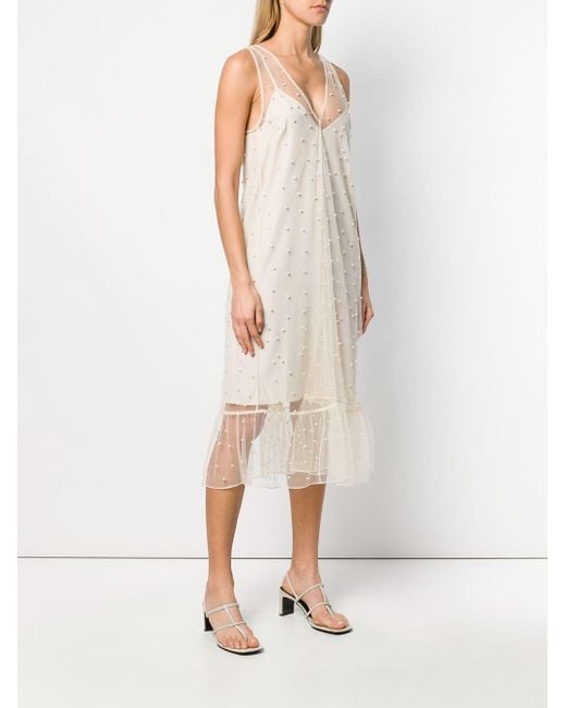 pearl embellished midi dress