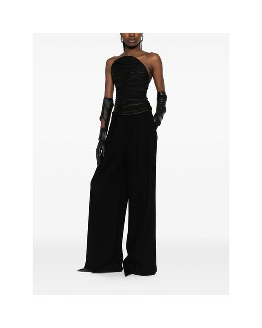 Balenciaga Black Ruched Halterneck Top