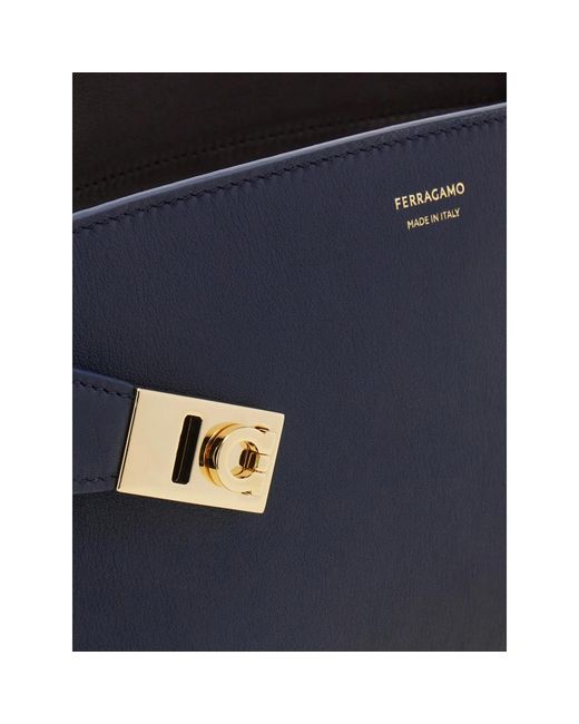 Ferragamo Blue Hug East-West Shoulder Bag