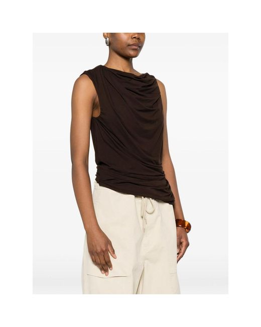 Entire studios Brown Draped Sleeveless Top