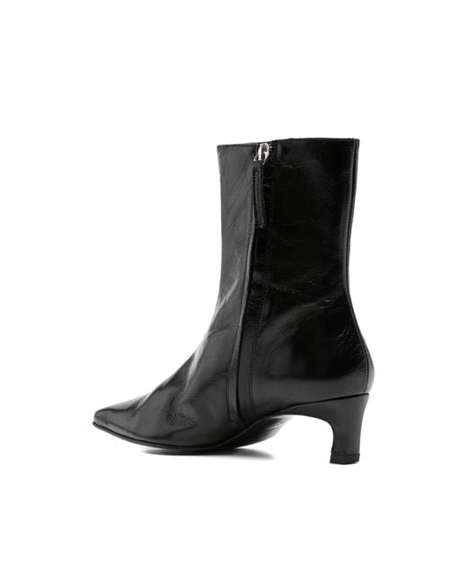Alohas Black Pointed-Toe Kitten-Heel Boots