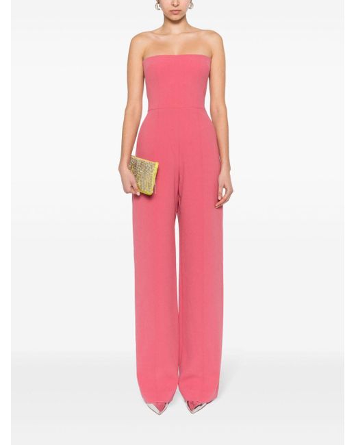 Alex Perry Pink Strapless Wide-Leg Jumpsuit
