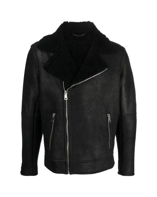 Eraldo Black Shearling Leather Jacket for men