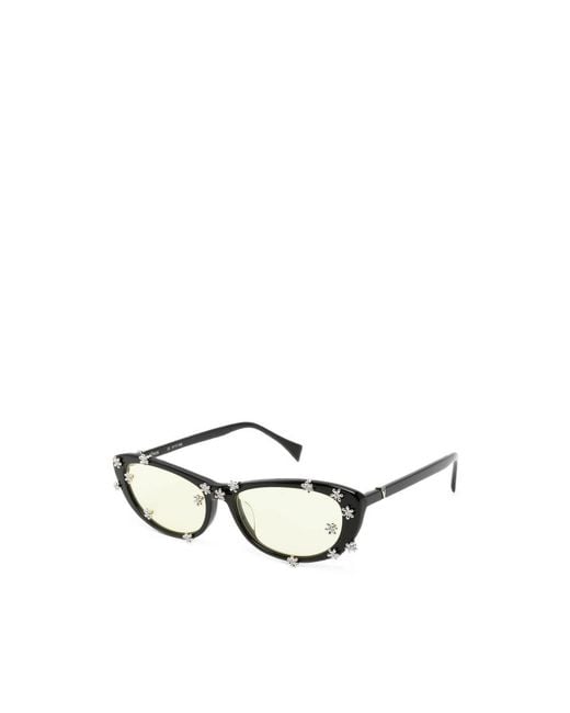 YVMIN Black Flower Cat-Eye Sunglasses