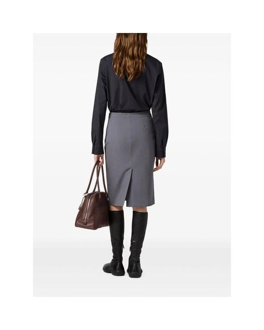 Miu Miu Gray Stretch Poplin Skirt