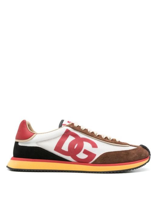 Dolce & Gabbana Pink Logo-Print Sneakers for men