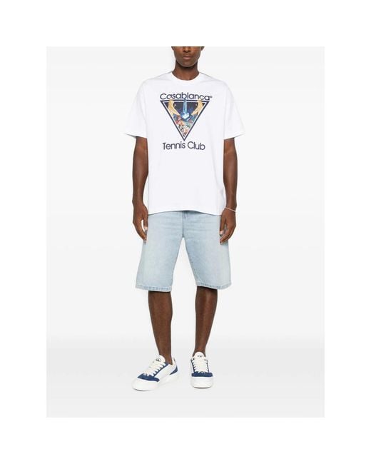 Casablanca White Graphic-Print T-Shirt for men