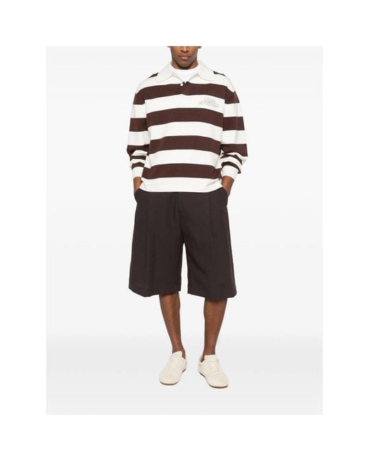 Axel Arigato Brown Rey Striped Logo Polo Shirt for men