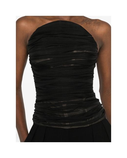 Balenciaga Black Ruched Halterneck Top