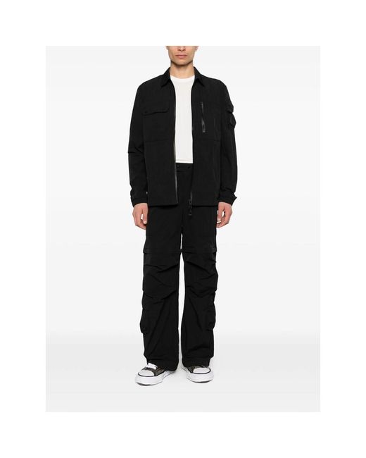 JG1 Black Zip-Fastening Shirt Jacket for men