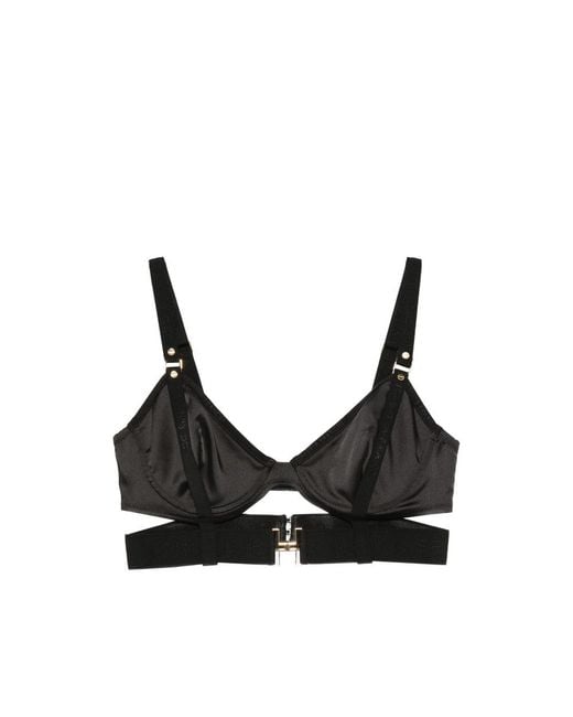 Elisabetta Franchi Black Adjustable-Straps Bra
