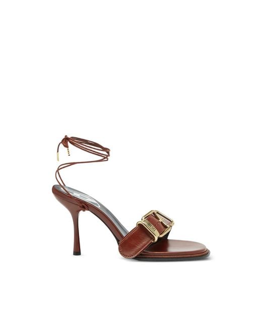 DIESEL Brown D-Cocco Ankle-Wrap Sandals