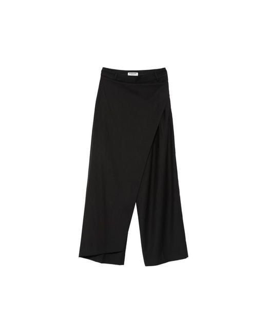 LA PISCINE Black Wrap Trousers