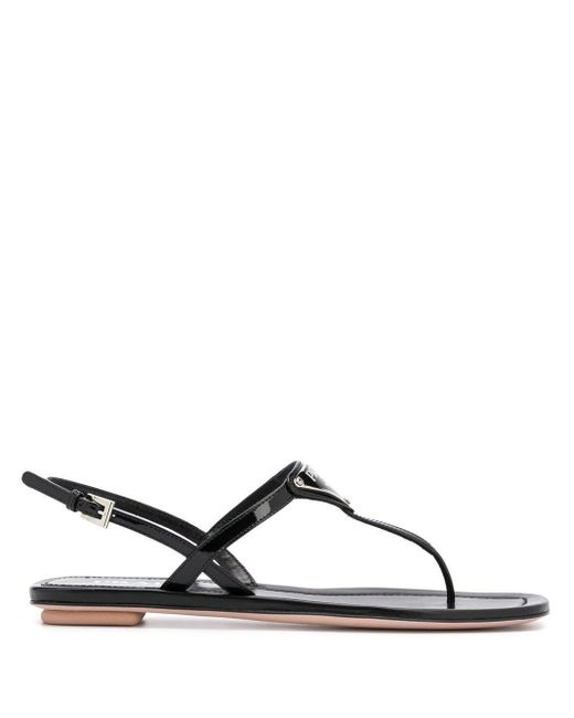 black strappy thong sandals