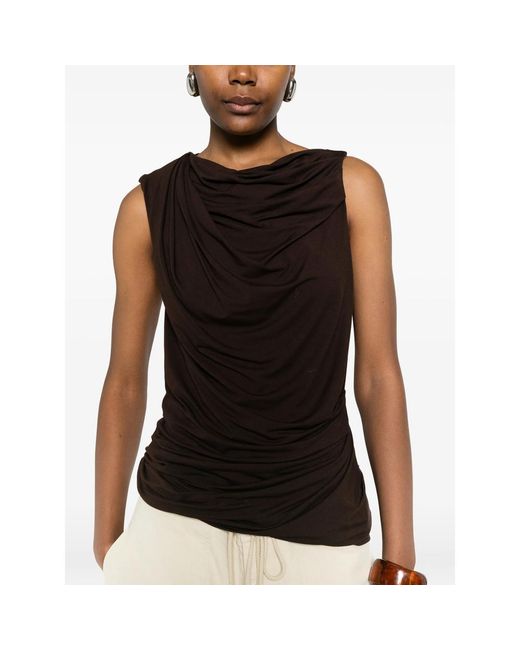 Entire studios Brown Draped Sleeveless Top