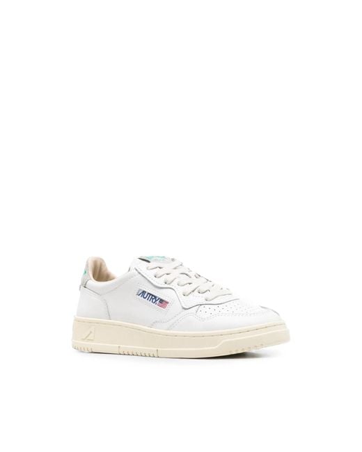 Autry White Medalist Panelled Leather Sneakers