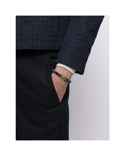 Ferragamo Metallic Semi-Precious Stone And Gancini Bracelet for men