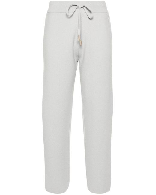 Moncler White Logo-Appliqué Knitted Joggers