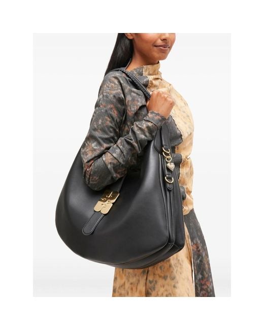 Ganni Black Detailed-Hardware Shoulder Bag