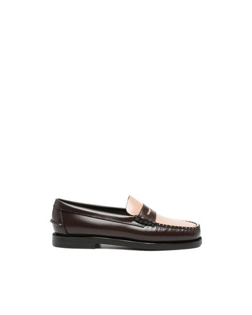Sebago Black Two-Tone Leather Loafers