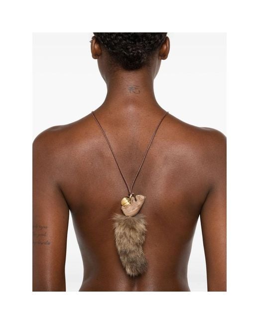 YVMIN Metallic Squirrel Acorn Necklace