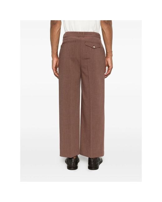 THESTROY Brown Pleated Trousers