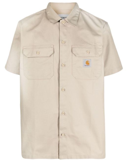 Carhartt WIP Natural Logo-patch Short-sleeve Shirt for men