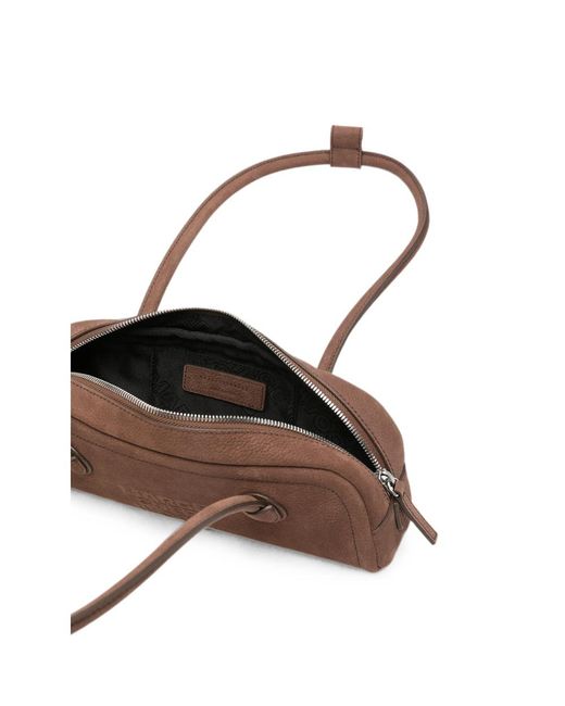 MARGE SHERWOOD Brown Logo-Embossed Leather Tote Bag