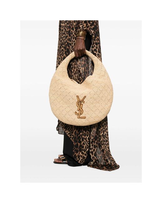 Saint Laurent Metallic Neutrals Tote Bags