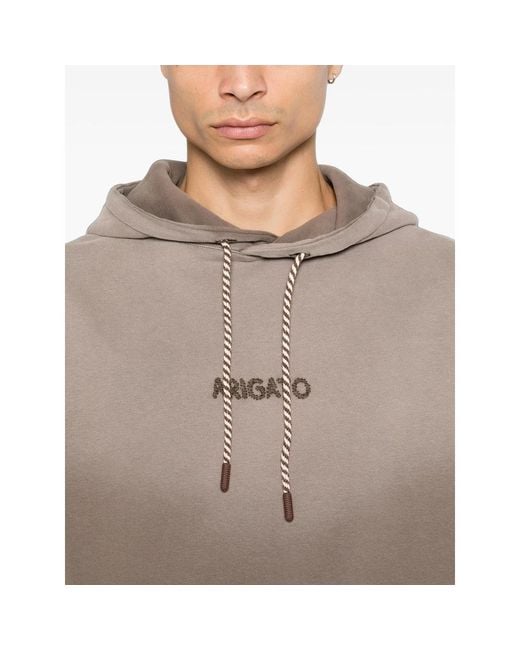 Axel Arigato Brown Logo-Embroidered Drawstring Hoodie for men