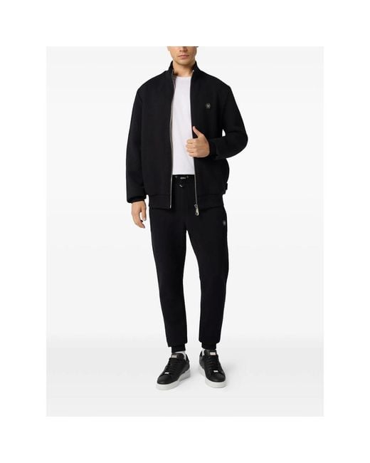 Philipp Plein Black Logo-Patch Track Pants for men
