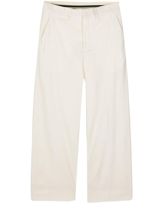 Canaku White Straight-Leg Crepe Trousers for men